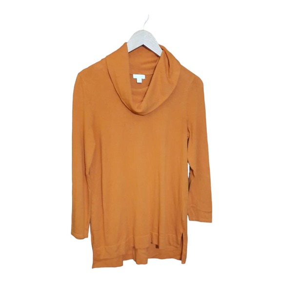 J. Jill Womens Pumpkin Spice Cowl Neck Long Sleeve Viscose Sweater Size Small - Picture 1 of 6